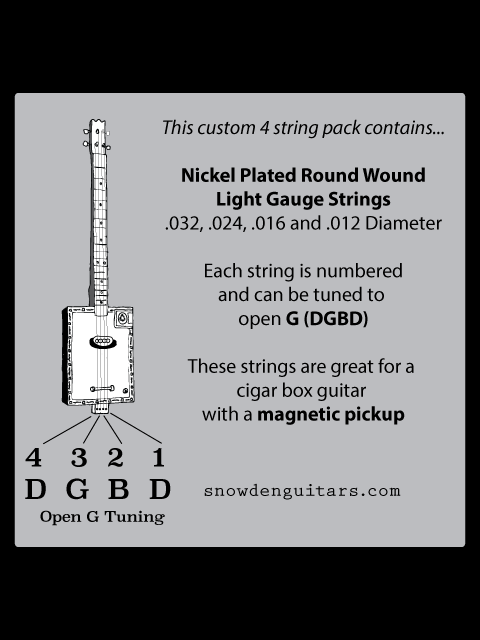Cigar Box Guitar 4 String Pack Nickel Plated