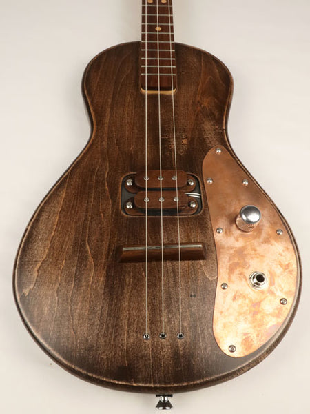 Solid Body 3 String Electric Parlor Guitar #SB-66 and Gig Bag