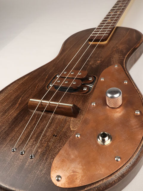 Solid Body 3 String Electric Parlor Guitar #SB-66 and Gig Bag