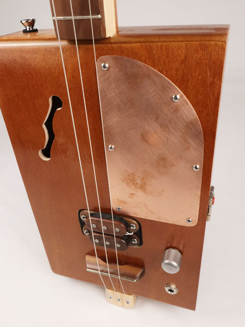 Copper Guard Humbucker 3 String Cigar Box Guitar CBG #2689