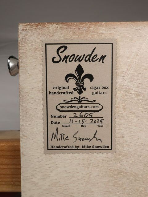 Copper Top 3 String Cigar Box Guitar CBG #2605