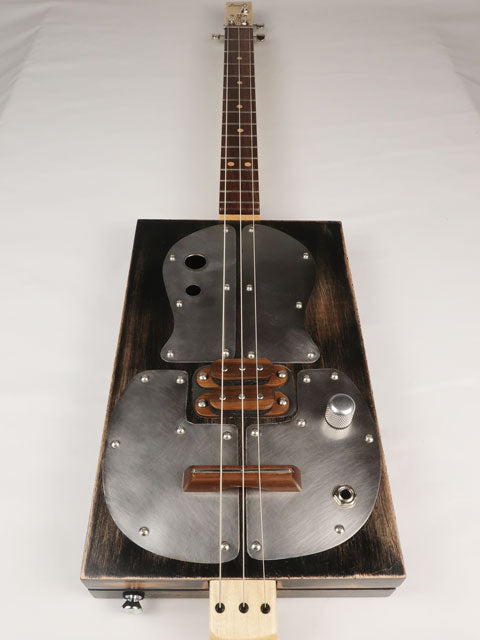 Metal Top 3 String Cigar Box Guitar CBG #2614