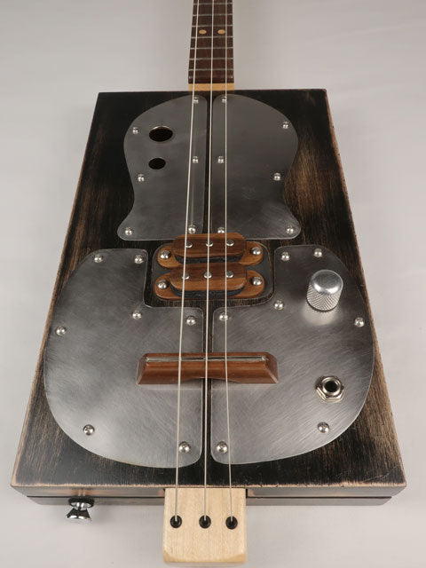 Metal Top 3 String Cigar Box Guitar CBG #2614