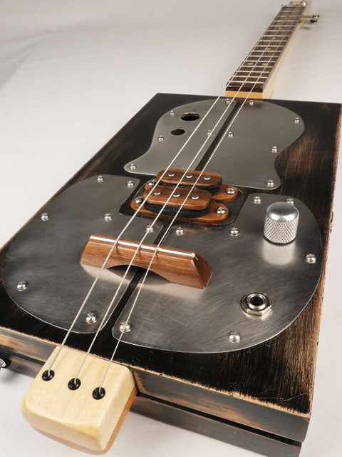 Metal Top 3 String Cigar Box Guitar CBG #2614