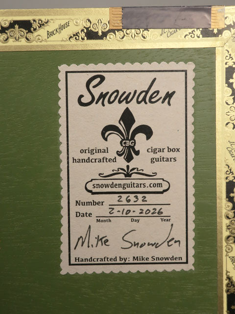 Brick House 3 String Cigar Box Guitar CBG #2632