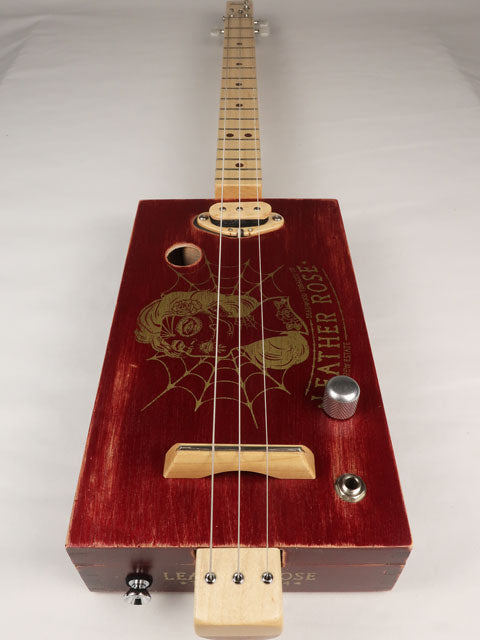 The Old Leather Rose 3 String Cigar Box Guitar CBG #2612