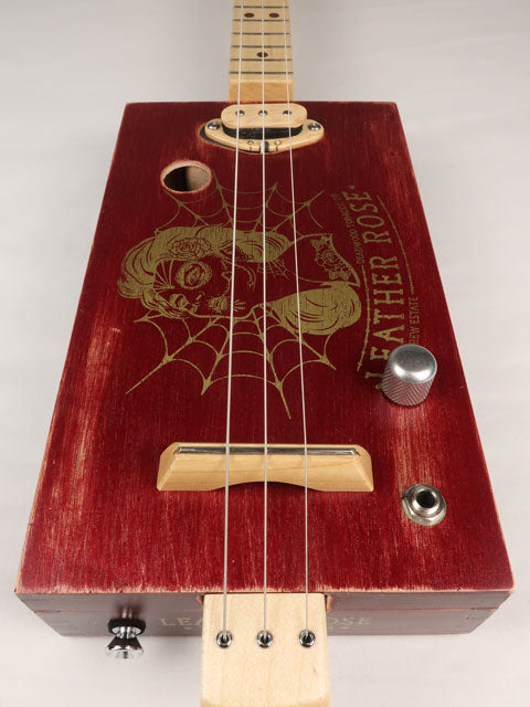 The Old Leather Rose 3 String Cigar Box Guitar CBG #2612