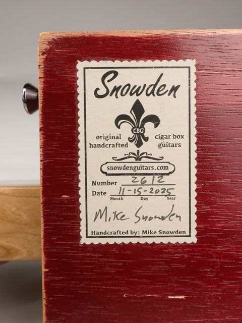 The Old Leather Rose 3 String Cigar Box Guitar CBG #2612