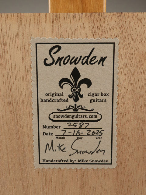 New Orleans Cigar Factory 3 String Cigar Box Guitar CBG #2587